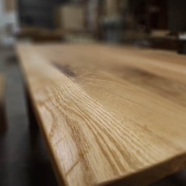 close up of handmade wooden table top