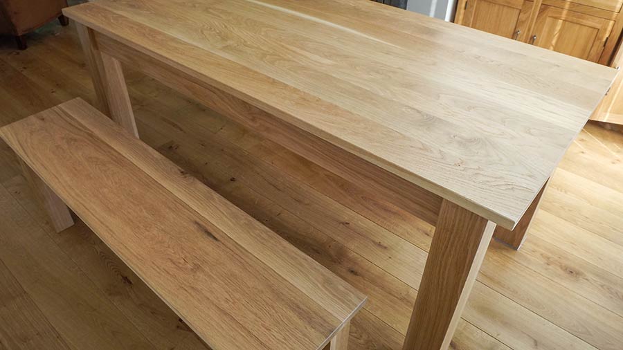 bespoak joinery handmade wooden table on wood flooring